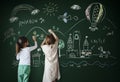 Blackboard Drawing Creative Imagination Idea Concept Royalty Free Stock Photo