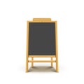 Blackboard easel vector wooden menu. Chalkboard black wood chalk school cafe frame