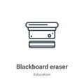 Blackboard eraser outline vector icon. Thin line black blackboard eraser icon, flat vector simple element illustration from Royalty Free Stock Photo