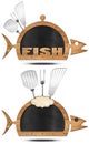 Blackboard Fish Shaped - Fish Menu Royalty Free Stock Photo