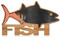 Blackboard Fish Shaped - Fish Menu Royalty Free Stock Photo