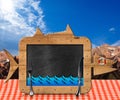 Blackboard Fish Shaped with Fishing Nets