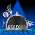 Blackboard Fish Shaped - Seafood Menu Royalty Free Stock Photo