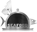 Blackboard Fish Shaped - Seafood Menu Royalty Free Stock Photo