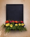 Blackboard With Flowers Royalty Free Stock Photo