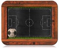 Blackboard with Football Field and Ball Royalty Free Stock Photo