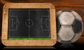 Blackboard with Football Field and Ball Royalty Free Stock Photo