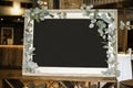 Blackboard Framed with Leaves at Event