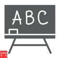 Blackboard glyph icon, school and education, classroom sign vector graphics, editable stroke solid icon, eps 10.