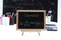 Blackboard with hand written Sequences and Series Formulas Royalty Free Stock Photo