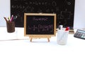 Blackboard with hand written Sequences and Series Formulas Royalty Free Stock Photo