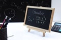 Blackboard with hand written Sequences and Series Formulas Royalty Free Stock Photo