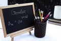 Blackboard with hand written Sequences and Series Formulas Royalty Free Stock Photo