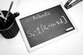 Blackboard with hand written Sequences and Series Formulas Royalty Free Stock Photo