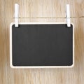 blackboard hang on wood rope Royalty Free Stock Photo