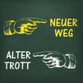 Blackboard Human Hand Neuer Weg Royalty Free Stock Photo