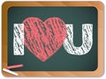 Blackboard with I Love Heart You Message Royalty Free Stock Photo