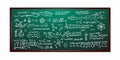 Blackboard with inscriptions .Chemical formula on whiteboard.Scientific and education background.School writing board .Vector illu