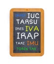Blackboard with Italian tax