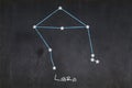 Libra constellation drawn on a blackboard