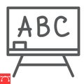 Blackboard line icon, school and education, classroom sign vector graphics, editable stroke linear icon, eps 10.