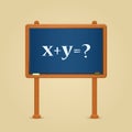 Blackboard with math equation and question Royalty Free Stock Photo