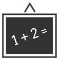 Blackboard with math example. Black school icon