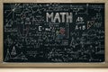 Blackboard with mathematical content, To stimulate teachin.