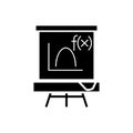 Blackboard - mathematics icon, vector illustration, black sign on isolated background