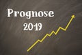 Blackboard with the message - Prognose 2019 Royalty Free Stock Photo