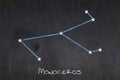 Monoceros constellation drawn on a blackboard Royalty Free Stock Photo