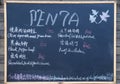 Blackboard with offerings of a restaurant in Penta Hotel in Beijing