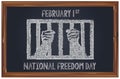 Chalk letter National Freedom Day Royalty Free Stock Photo