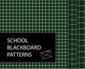 Blackboard pattern set. Squared seamless backgrounds