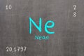 blackboard with periodic table, Neon