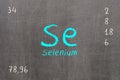 blackboard with periodic table, Selenium