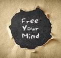Blackboard with the phrase free your mind Royalty Free Stock Photo