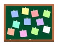 Blackboard with post it notes Royalty Free Stock Photo