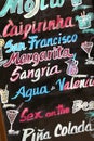 Blackboard promoting cocktails in Valencia, Spain