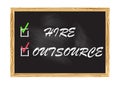 Blackboard record Hire Outsource Vector illustration Royalty Free Stock Photo