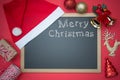 Blackboard With Red Santa Hat