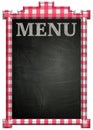 Blackboard with red and white frame and Menu title