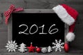 Blackboard Santa Hat Christmas Decoration Text 2016