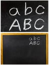 Blackboard school abc alphabet chalk written spelling Royalty Free Stock Photo