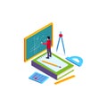 Blackboard School Isometric Composition Royalty Free Stock Photo