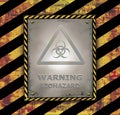Blackboard sign caution banner warning biohazard Royalty Free Stock Photo