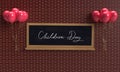 blackboard sign red balloon two party celebration festival welcome kid love mother father children day event couple