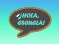 Blackboard speech bubble with Hola, escuela words, back to school concept Royalty Free Stock Photo