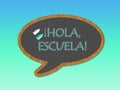 Blackboard speech bubble with Hola, escuela words, back to school concept Royalty Free Stock Photo