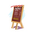 Blackboard standy sign with shop roof. coffee and bakery style -